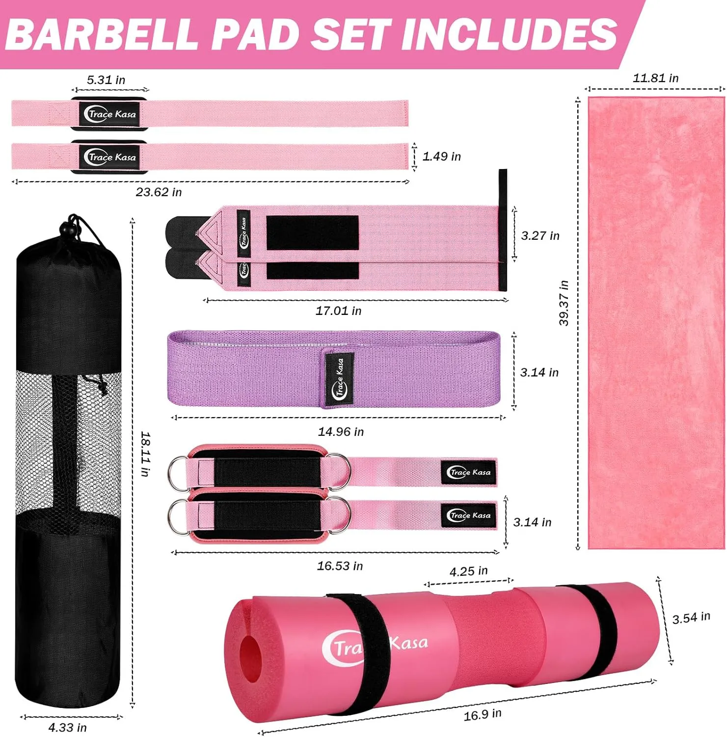 Barbell Pad Set: Hip Thrusts Pad for Squats Weight Lifting Gym Equipment Accessories