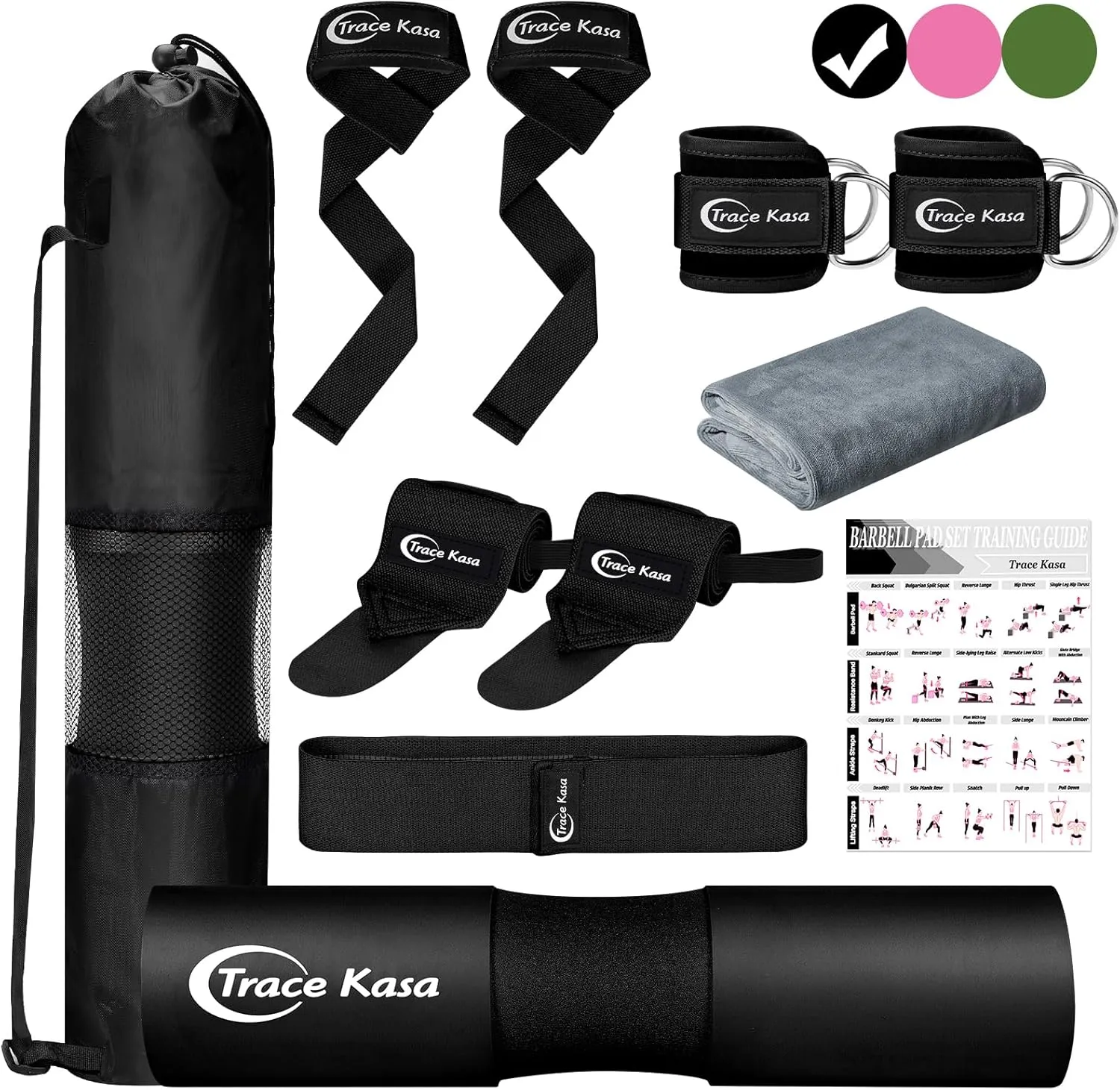 Barbell Pad Set: Hip Thrusts Pad for Squats Weight Lifting Gym Equipment Accessories