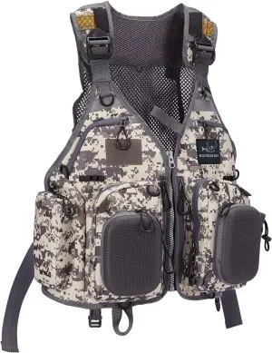 BASSDASH Fly Fishing Vest Multi Pocket Waistcoat Adjustable Size Gifts for Men Women