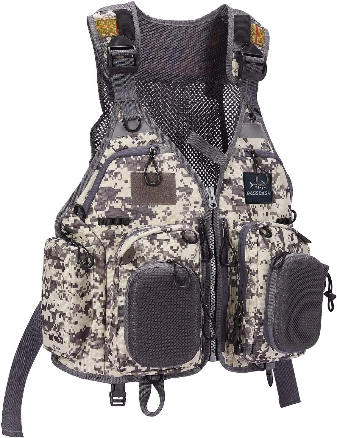 BASSDASH Fly Fishing Vest Multi Pocket Waistcoat Adjustable Size Gifts for Men Women