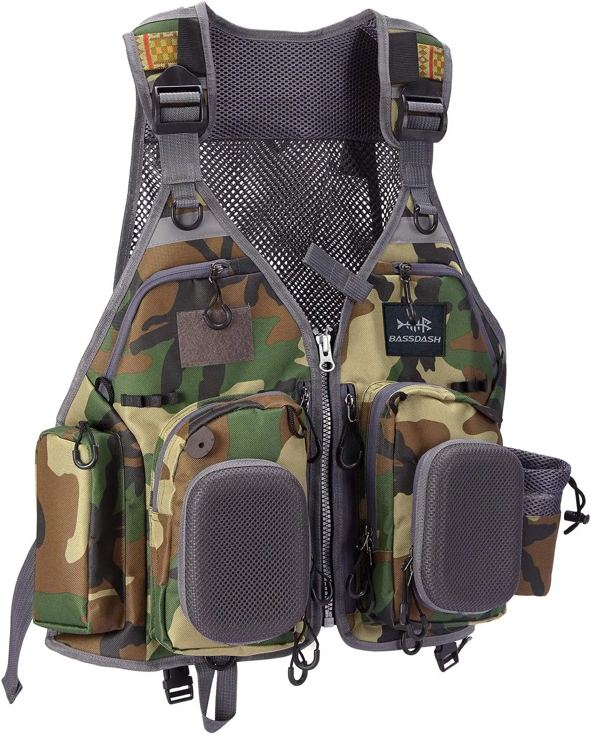 BASSDASH Fly Fishing Vest Multi Pocket Waistcoat Adjustable Size Gifts for Men Women