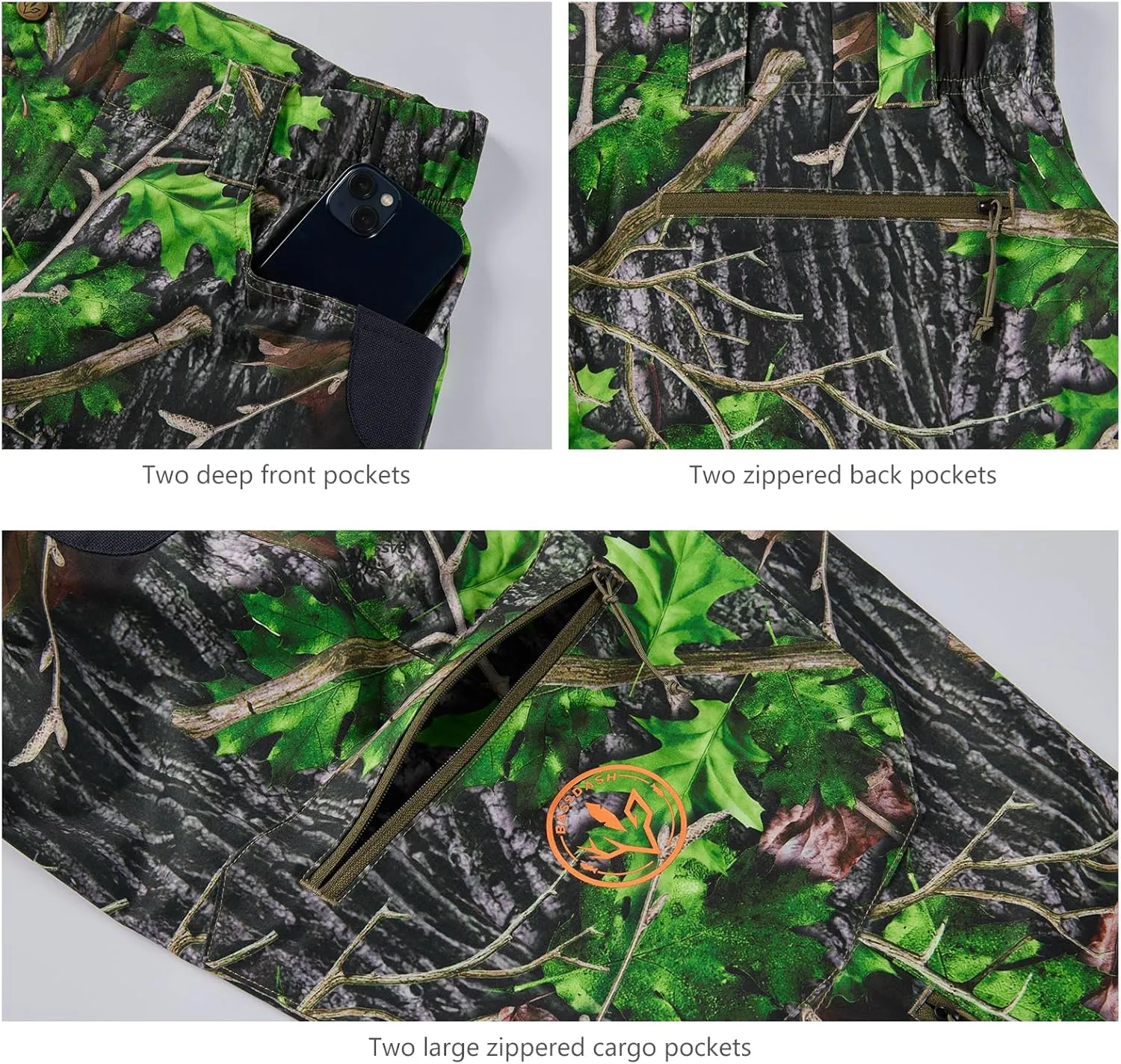 BASSDASH Men’s Lightweight Hunting Pants 4-Way Stretch Breathable Water Resistant for Turkey Early Season Spring Summer