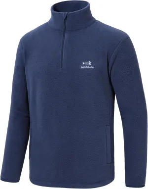 BASSDASH Men's Quarter Zip Jacket Mid Weight Polar Fleece Pullover Outdoor Warm Breathable Long Sleeve Sweatshirt