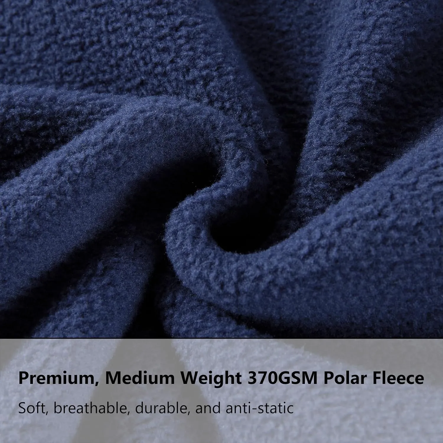 BASSDASH Men's Quarter Zip Jacket Mid Weight Polar Fleece Pullover Outdoor Warm Breathable Long Sleeve Sweatshirt
