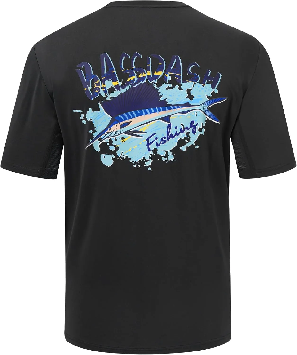 BASSDASH Men’s UPF 50  Fishing Graphic T-Shirts Pocket Short Sleeve Shirt Quick Dry UV Sun Protection Casual Outdoor FS46M