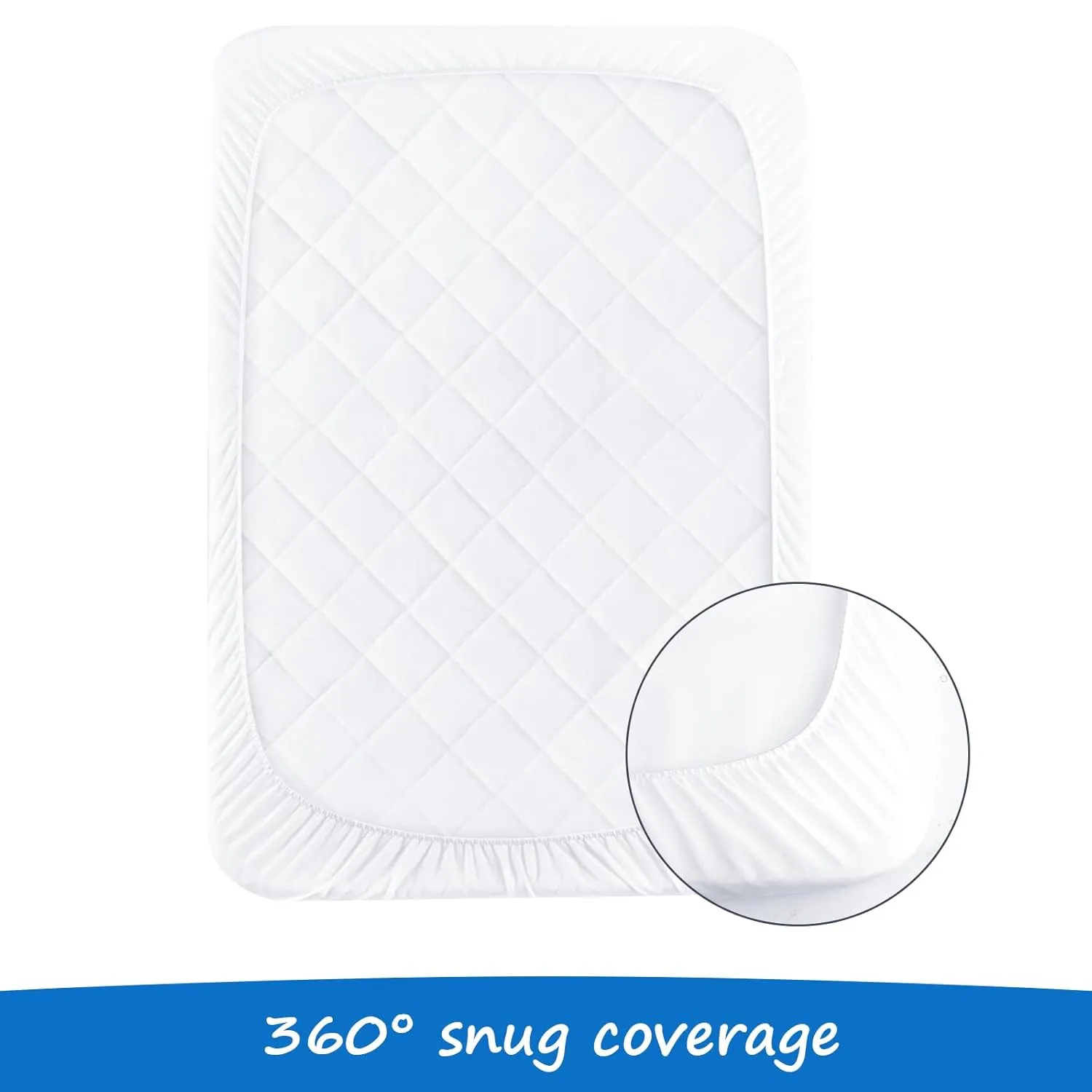 Bassinet Mattress Pad Cover Fit for Graco Travel Lite Crib/Guava Lotus/Maxi-COSI Swift Lightweight Portable, Waterproof Bassinet Mattress Protector Quilted (20" x 28") 2 Pack