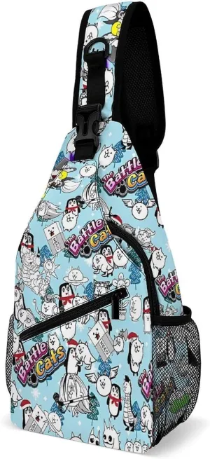 Battle-Cats Strap Casual Chest Bag, Multi-Purpose Crossbody Bag, Travel Bag For Men And Women 38x20cm