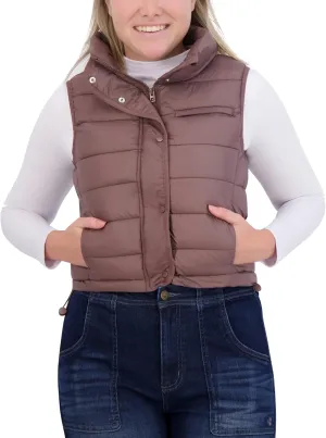 BEARPAW Lightweight Insulated Vest with Zipper Front, Stand Collar, Adjustable Hem & Multi-Pocket Design