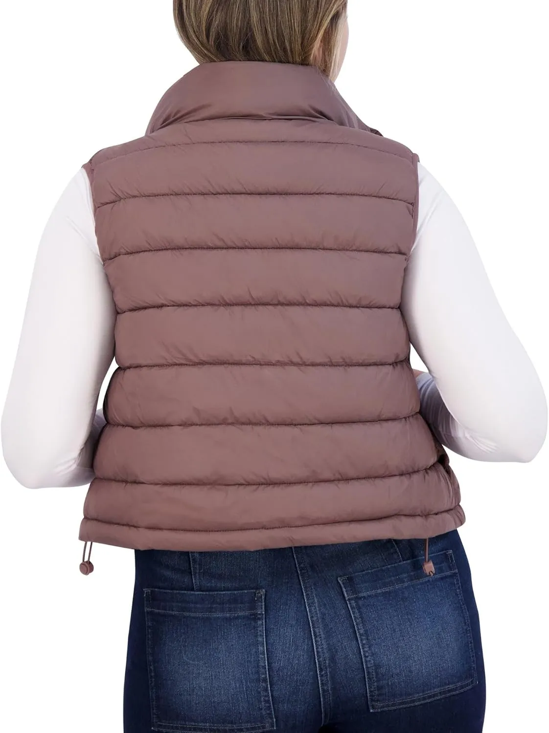 BEARPAW Lightweight Insulated Vest with Zipper Front, Stand Collar, Adjustable Hem & Multi-Pocket Design
