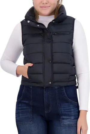 BEARPAW Lightweight Insulated Vest with Zipper Front, Stand Collar, Adjustable Hem & Multi-Pocket Design