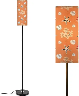 Beautiful Coral reefs Natural Seamless Pattern Undersea Flora Fauna Modern Floor Lamp Minimalist Standing Lamps for Living Room LED Corner Lamp Remote Control Metal Pole Lamp for Bedroom, Reading