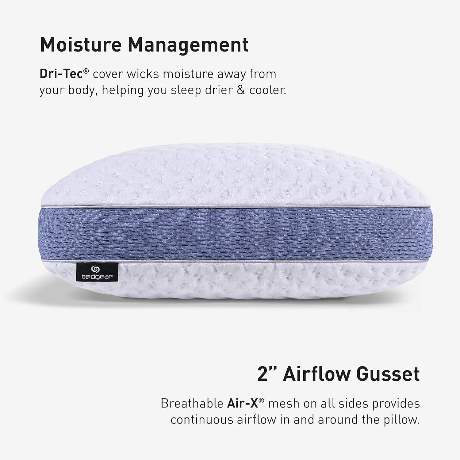 Bedgear Balance Cuddle Curve Performance Pillow - Size 2.0 - Moisture-Wicking Pillow for Side Sleepers - Medium Firmness Bed Pillow- Hypoallergenic, Washable Removable Cover - 20" W x 26" L x 5.75" H