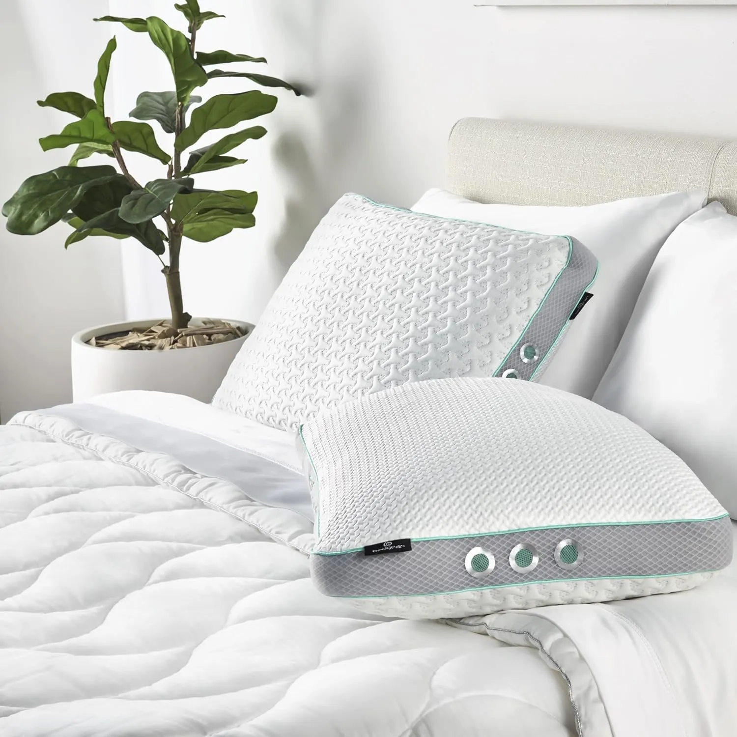 Bedgear Gemini Performance Pillow - Size 2.0 - Firm Support Pillow for Neutral/Warm Sleepers - Moisture Wicking and Cooling Dual Sided Pillow
