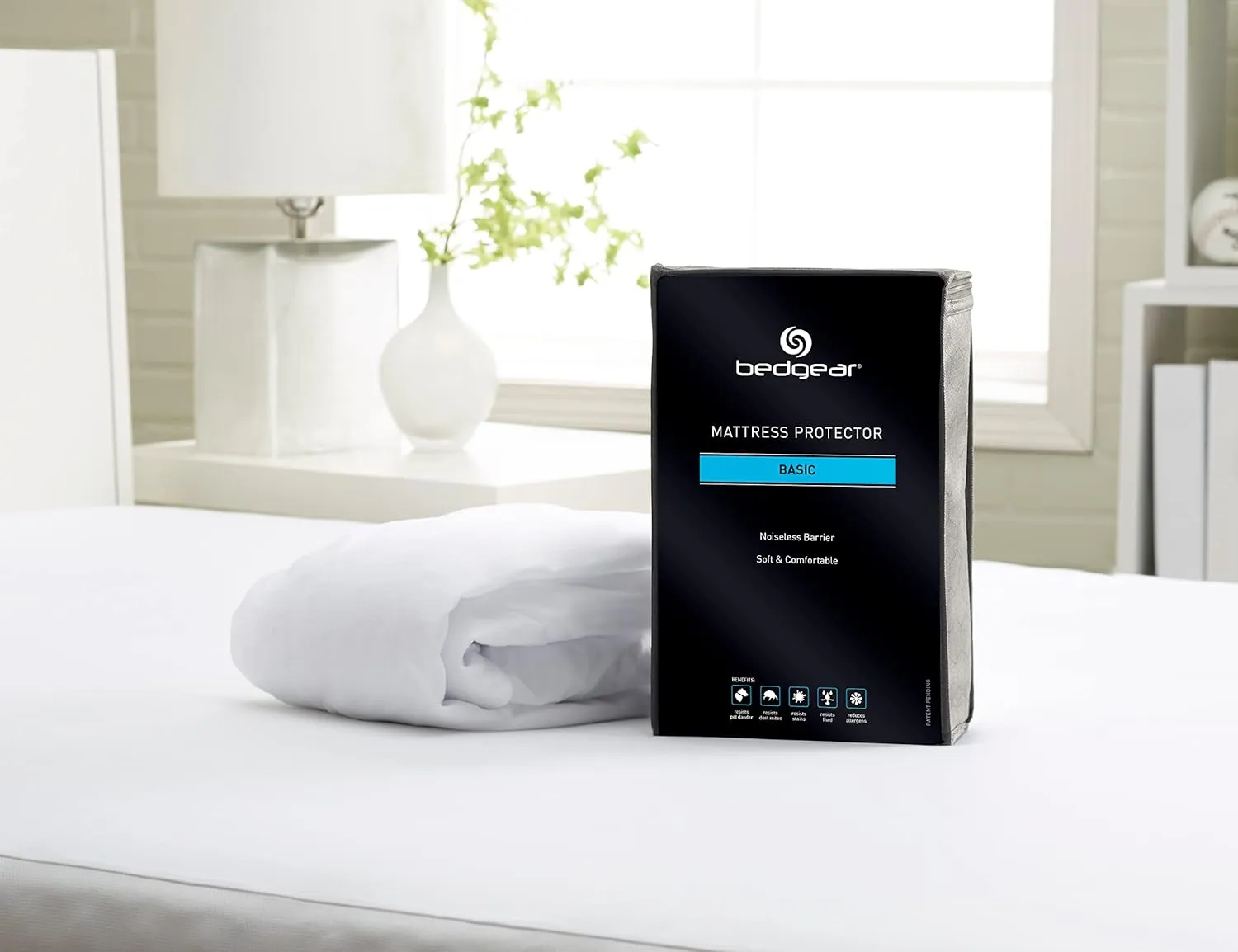 Bedgear Queen Basic Mattress Protector - Lightweight, Noiseless, and Waterproof Fabric Cover for Bed - Washable and Breathable Mattress Pad - Protects Against Stains