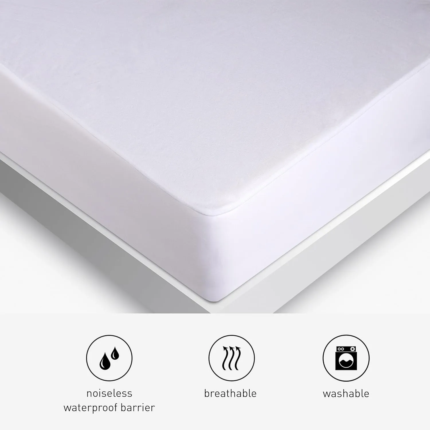 Bedgear Queen Basic Mattress Protector - Lightweight, Noiseless, and Waterproof Fabric Cover for Bed - Washable and Breathable Mattress Pad - Protects Against Stains