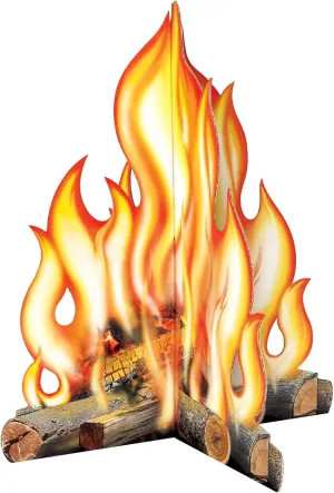 Beistle 25.25" x 21.5" Corrugated Cardboard Three Dimensional Campfire Photo Prop, Artificial Fire Fake Flame Camping Theme Party Decorations