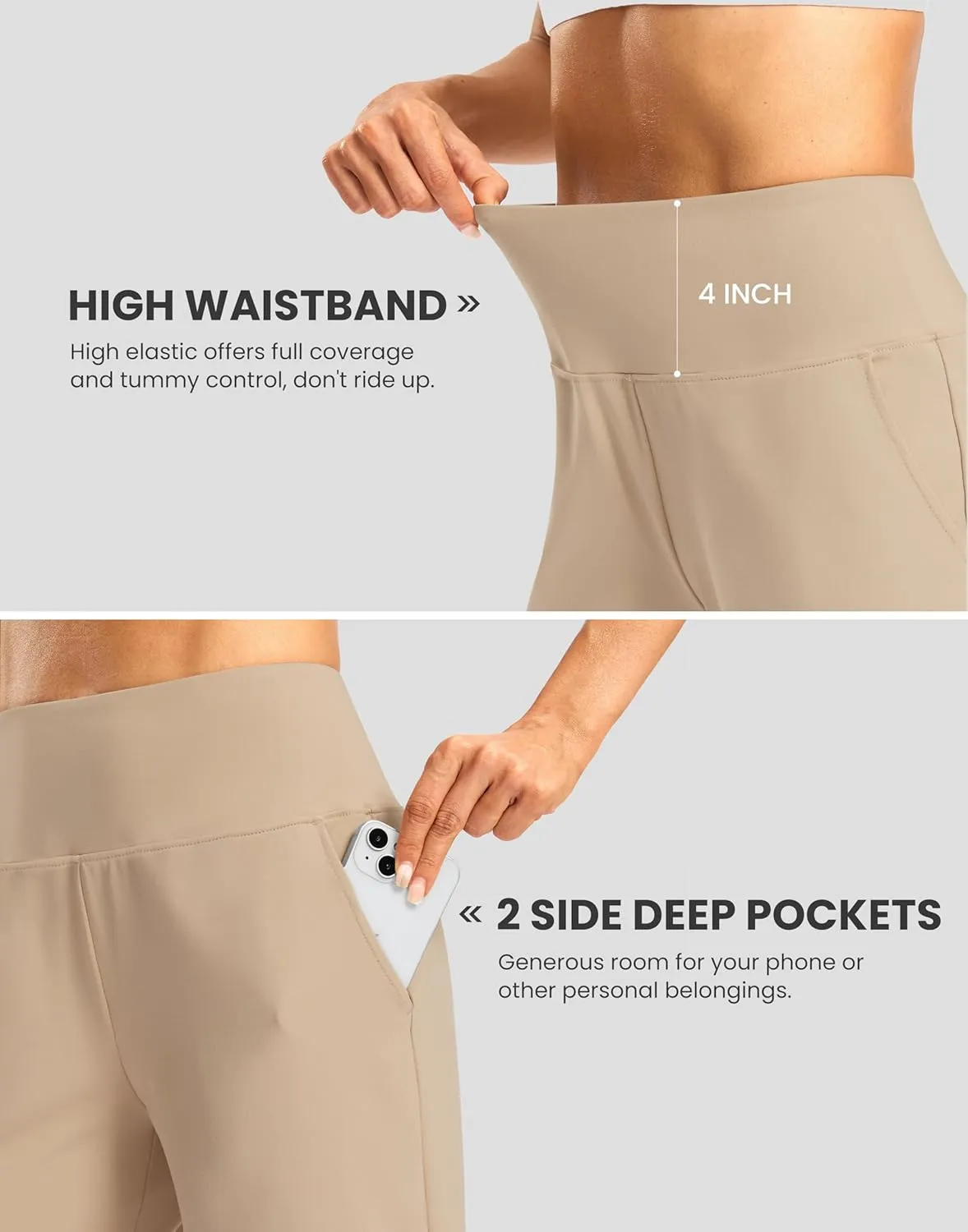 Bermuda Shorts for Women with Zipper Pocket Womens High Waisted Stretchy Shorts for Athletic Workout Casual