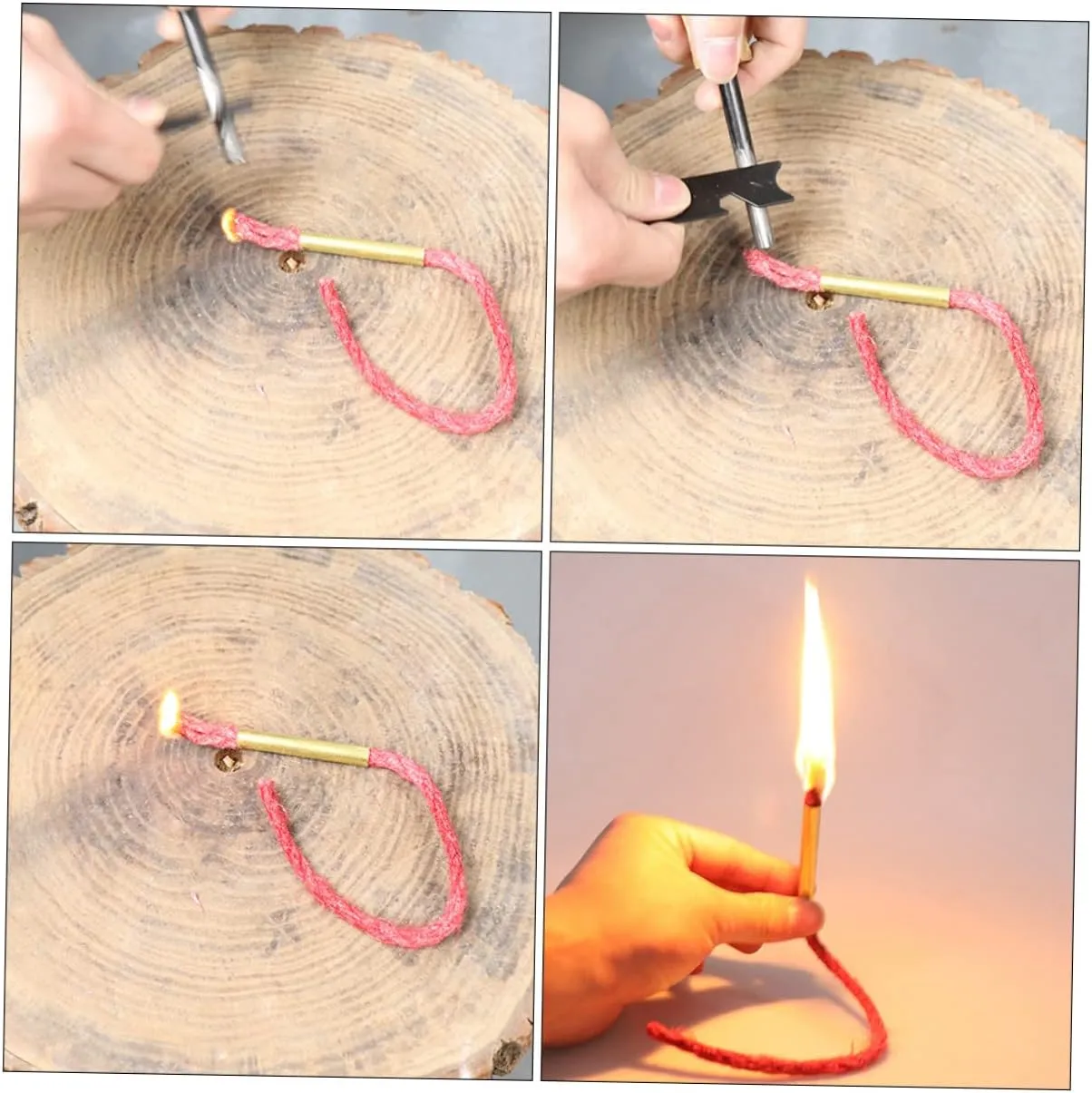 BESPORTBLE 8 Pcs Fuse Grill Lighters Grill Starter Camping Accessories Flame Fire Rope Wax Wick Fire Starter Fat