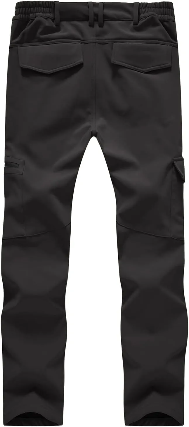 BGOWATU Women's Winter Hiking Pants Fleece Lined Waterproof Windproof Snow Insulated Pants with 6 Pockets