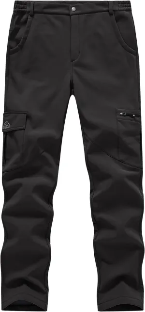 BGOWATU Women's Winter Hiking Pants Fleece Lined Waterproof Windproof Snow Insulated Pants with 6 Pockets