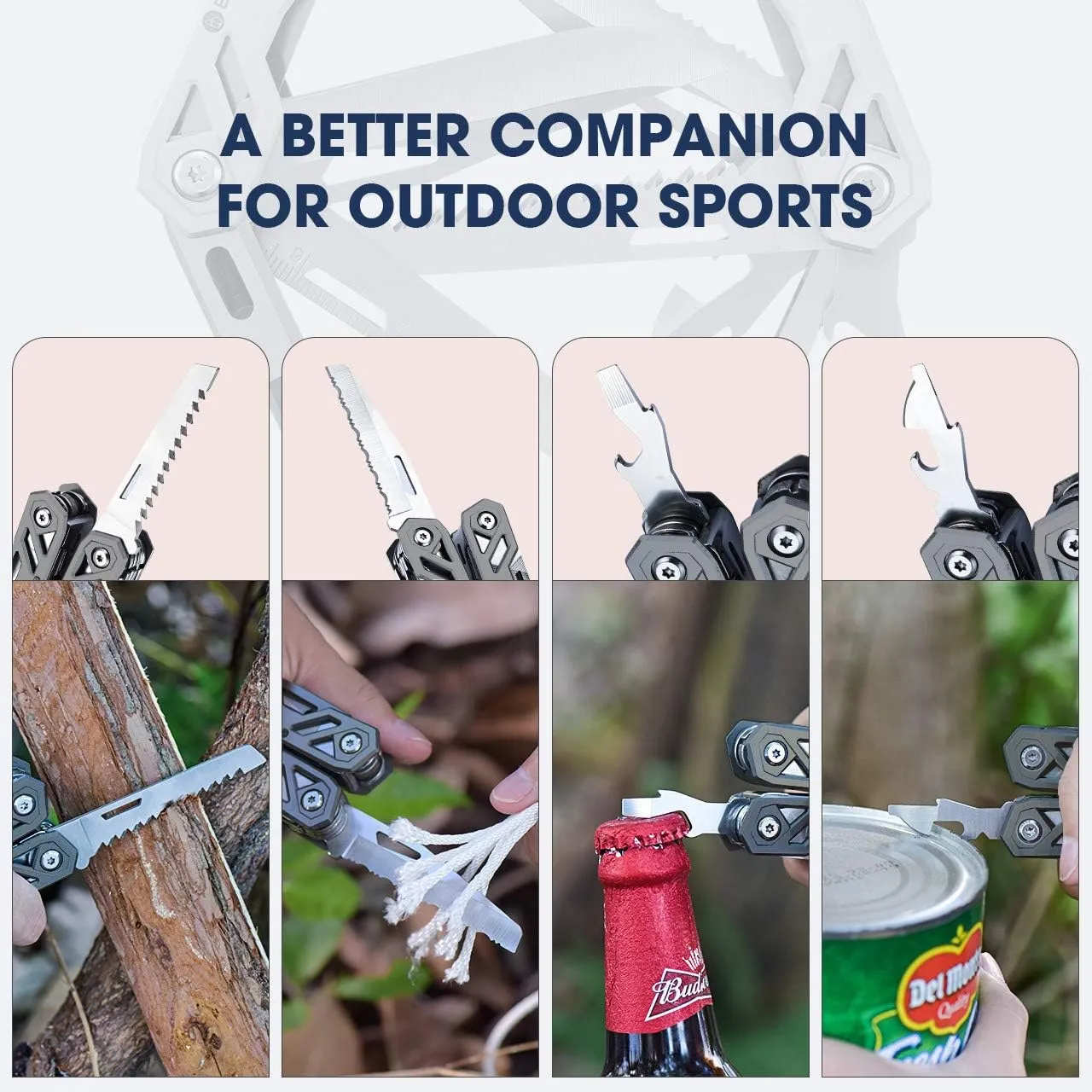 BIBURY Multitool Pliers, 21-in-1 Titanium Multi-Purpose Pocket Knife Pliers with Screwdriver Sleeve, 420 Durable Stainless Steel Multi-Plier Multi Tool for Survival, Camping, Hunting, Fishing, Hiking