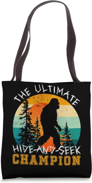 Bigfoot Hide And Seek Champion Funny Sasquatch Retro Vintage Tote Bag