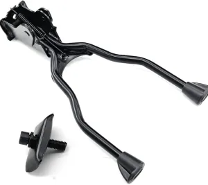 Bike Kickstand, Bike Stand, Double Leg Iron Bicycle Kick Stand for Mountain Bike Road Bicycle, Bicycle Stand Suitable for Bicycles from 26 "-28", Height Adjustable, Iron, Black