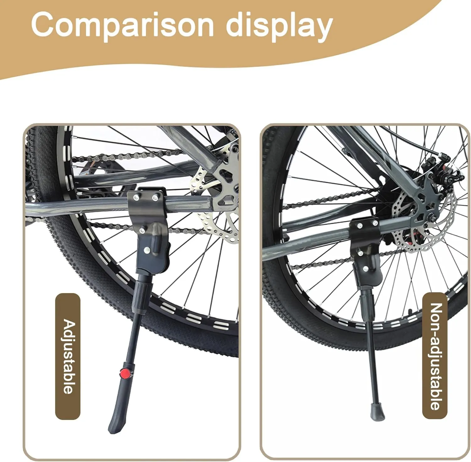 Bike Kickstand for Orbea Wild H10 2023, Adjustable Bicycle Kickstand, Suit Mountain Bike, Concealed Spring-Loaded Latch, Aluminum Rear Side Bicycle Stand,D