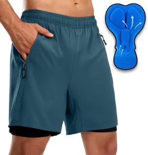 Bikewa Men's Mountain Bike Shorts 3D Padded Loose-fit Riding Biking Cycling Bicycle Biker Shorts for Men Zipper Pockets