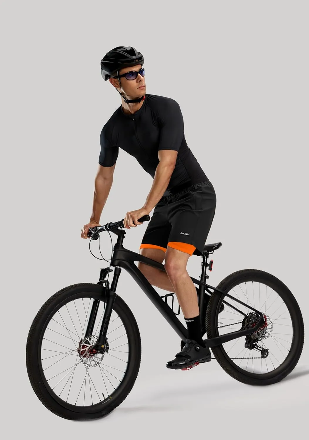 Bikewa Men's Mountain Bike Shorts 3D Padded Loose-fit Riding Biking Cycling Bicycle Biker Shorts for Men Zipper Pockets