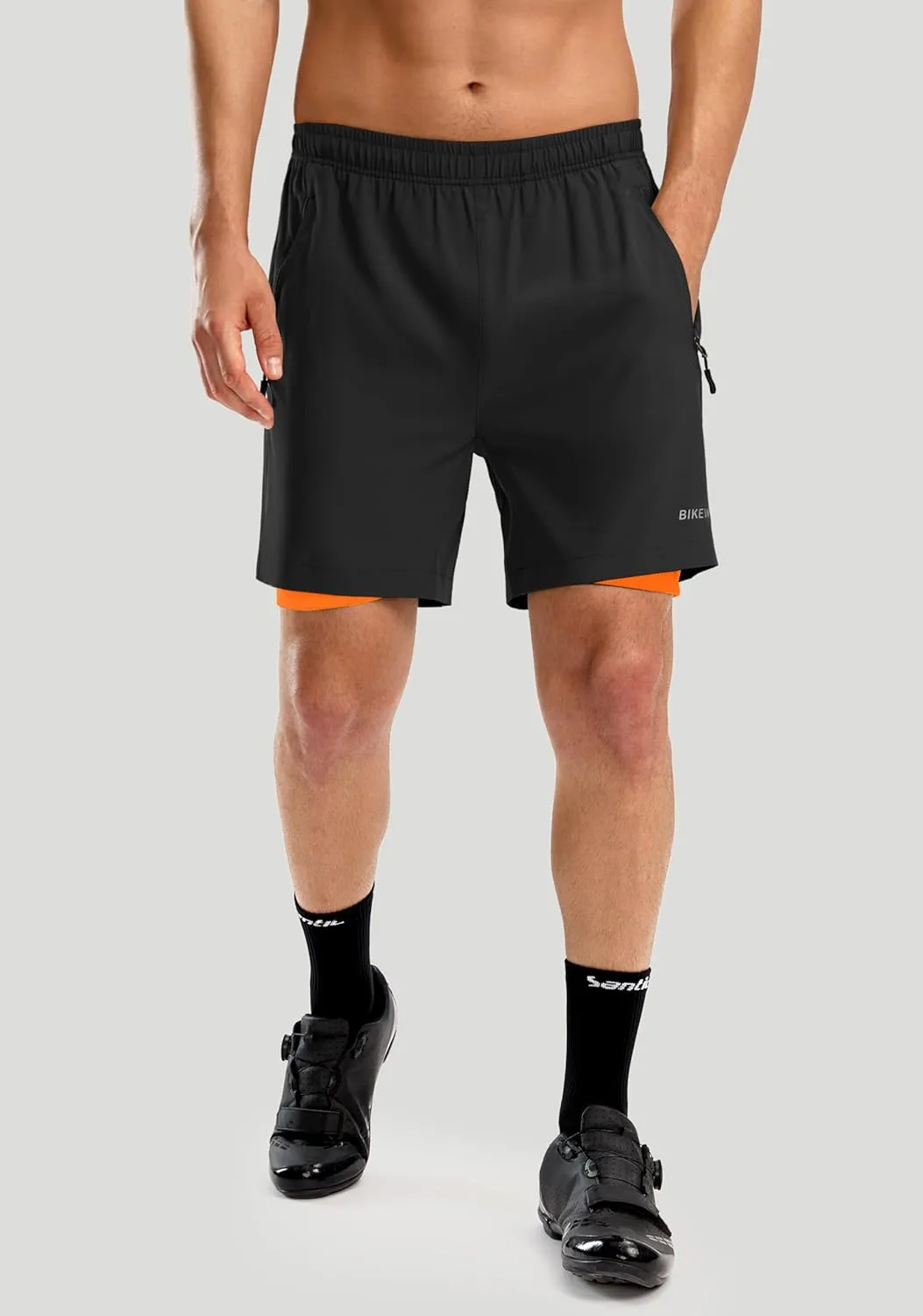 Bikewa Men's Mountain Bike Shorts 3D Padded Loose-fit Riding Biking Cycling Bicycle Biker Shorts for Men Zipper Pockets