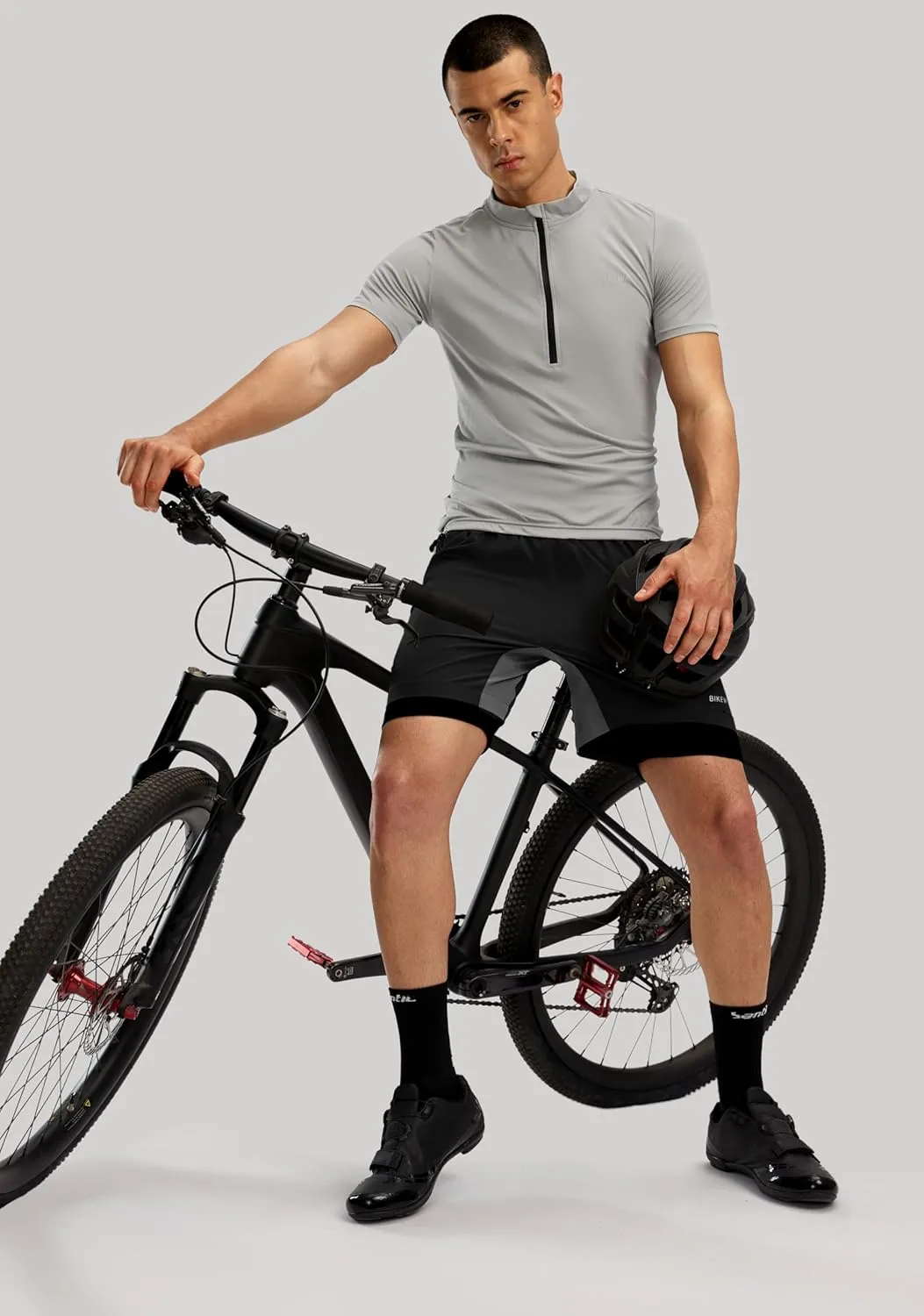 Bikewa Men's Mountain Bike Shorts 3D Padded Loose-fit Riding Biking Cycling Bicycle Biker Shorts for Men Zipper Pockets