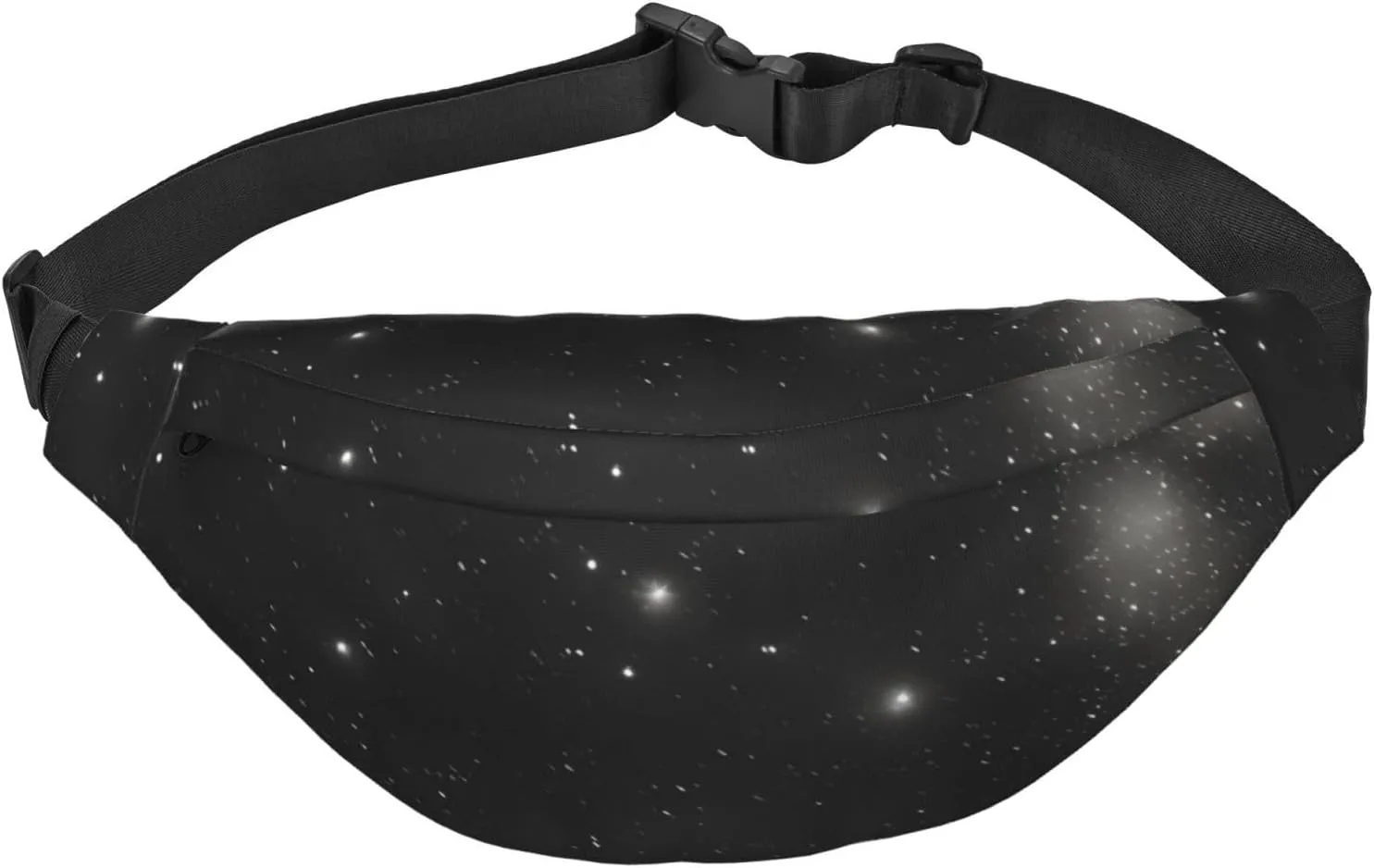 Black And White Galaxy Men'S And Women'S Waist Pack, Crossbody Bag With Adjustable Belt For Running, Traveling, Sports, Hiking