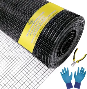Black Hardware Cloth 1/2 inch 48 x 100 ft 19 Gange PVC Coated Wire Mesh Roll Black Chicken Wire Mesh Fencing Garden Fencing Snake Fence Welded Wire Mesh Fene Roll Gopher Wire mesh