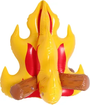 Blow Up Campfire Inflatable, Fake Flame Fireplace Vivid Bonfire Decoration for Kids Camping Party Indoor Outdoor Decor Reusable PVC Material Large Size