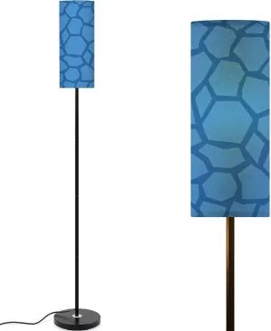 Blue Dinosaur Skin Seamless Pattern Modern Floor Lamp Minimalist Standing Lamps for Living Room LED Corner Lamp Remote Control Metal Pole Lamp for Bedroom, Reading