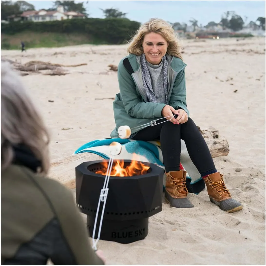 Blue Sky Outdoor Living Ridge Portable Fire Pit, Portable Smokeless Fire Pit with Carrying Bag, Black