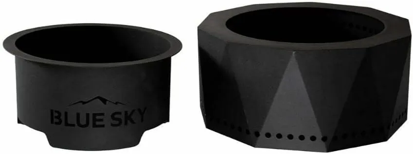 Blue Sky Outdoor Living Ridge Portable Fire Pit, Portable Smokeless Fire Pit with Carrying Bag, Black