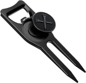 Blue Tees Golf 6-in-1 Premium Divot Tool & Ball Marker - Bottle Opener - Club Tee - Groove Cleaner - Putting Alignment - Designed to Be the Ultimate Tool for the Green - Black