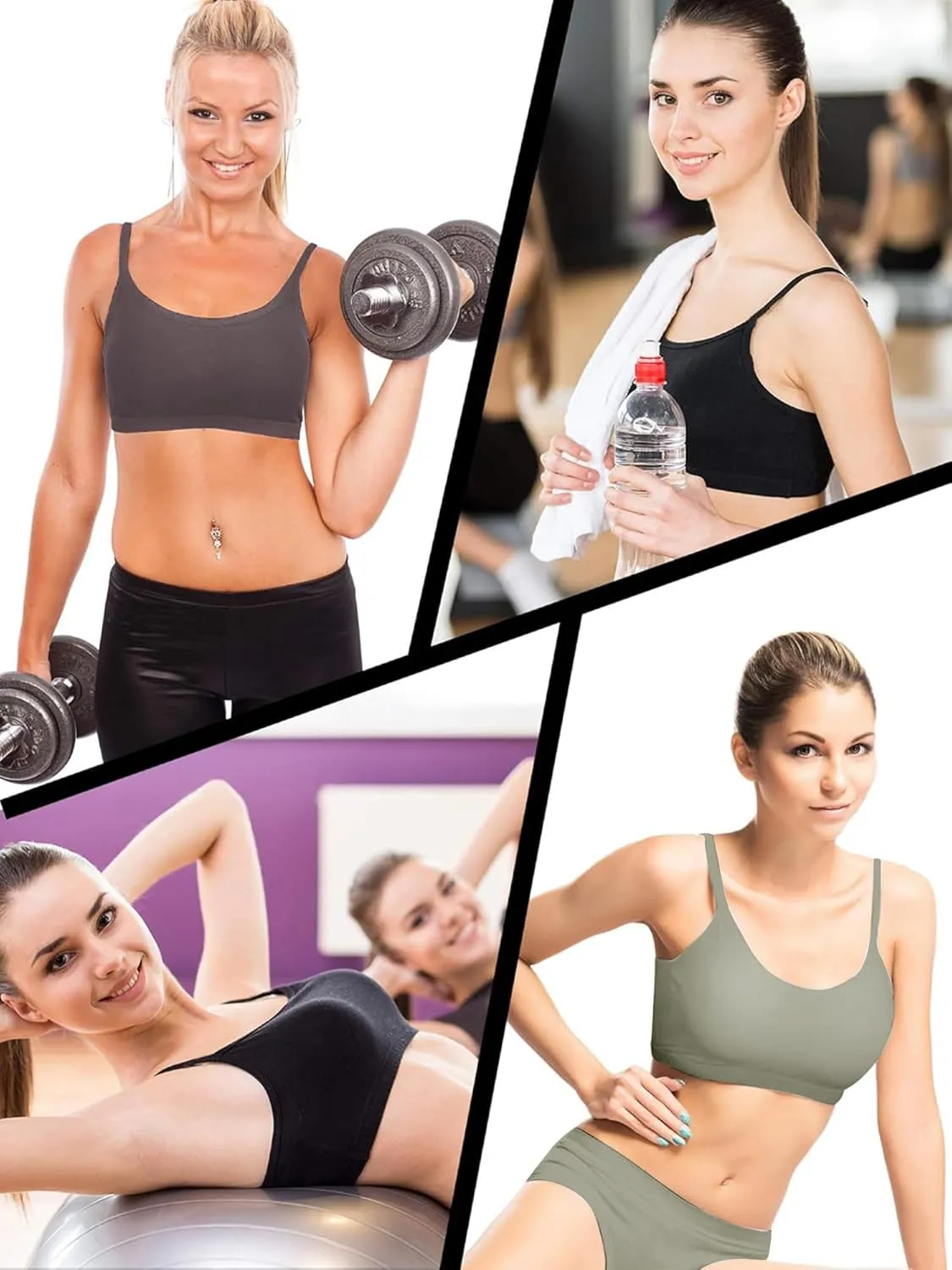Blulu Mini Camisole Bra Wireless Padded Bra with Adjustable Straps for Women Girls