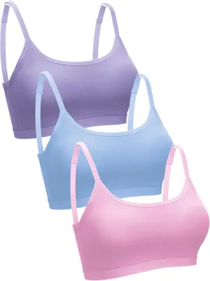 Blulu Mini Camisole Bra Wireless Padded Bra with Adjustable Straps for Women Girls