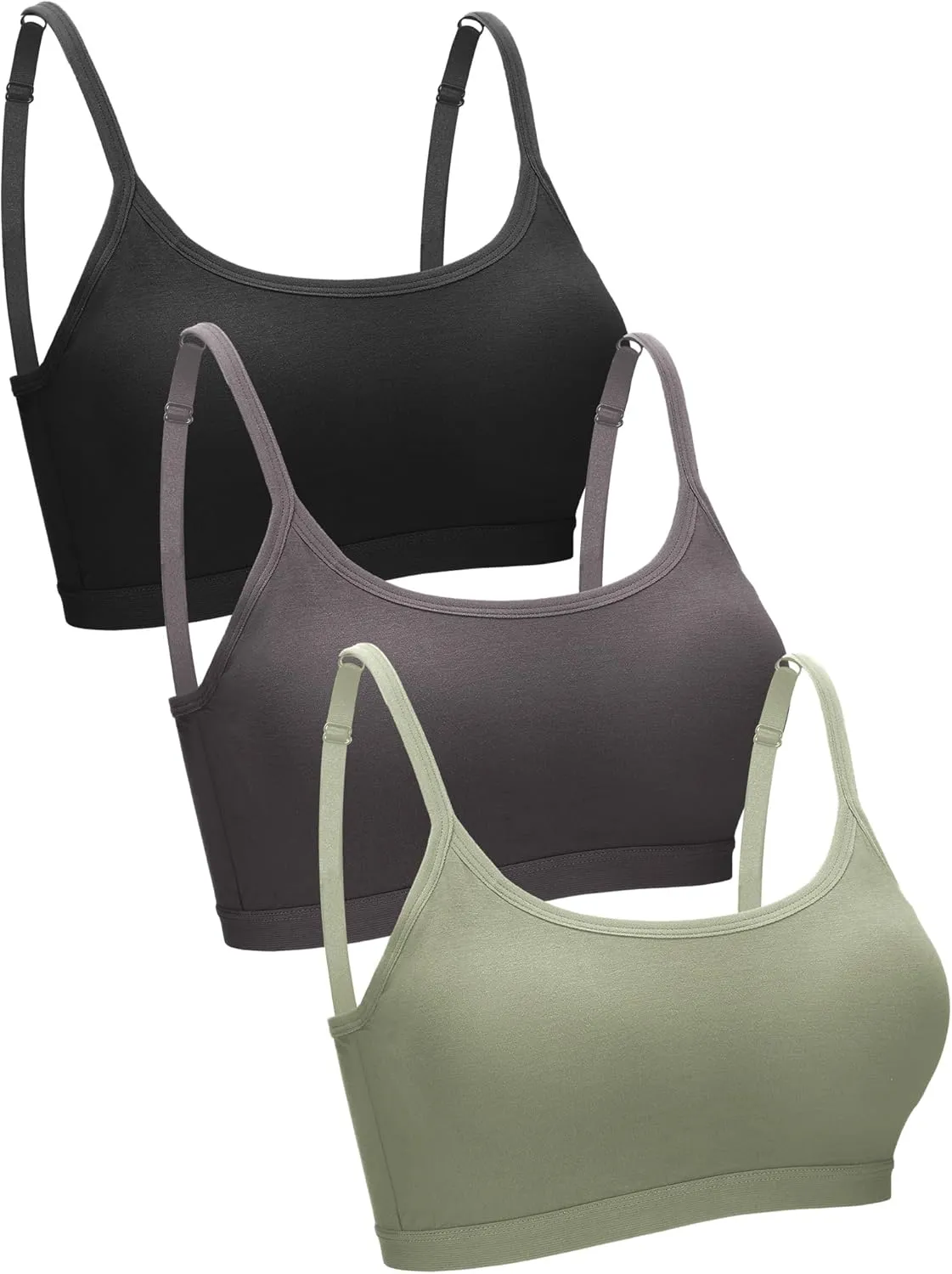 Blulu Mini Camisole Bra Wireless Padded Bra with Adjustable Straps for Women Girls