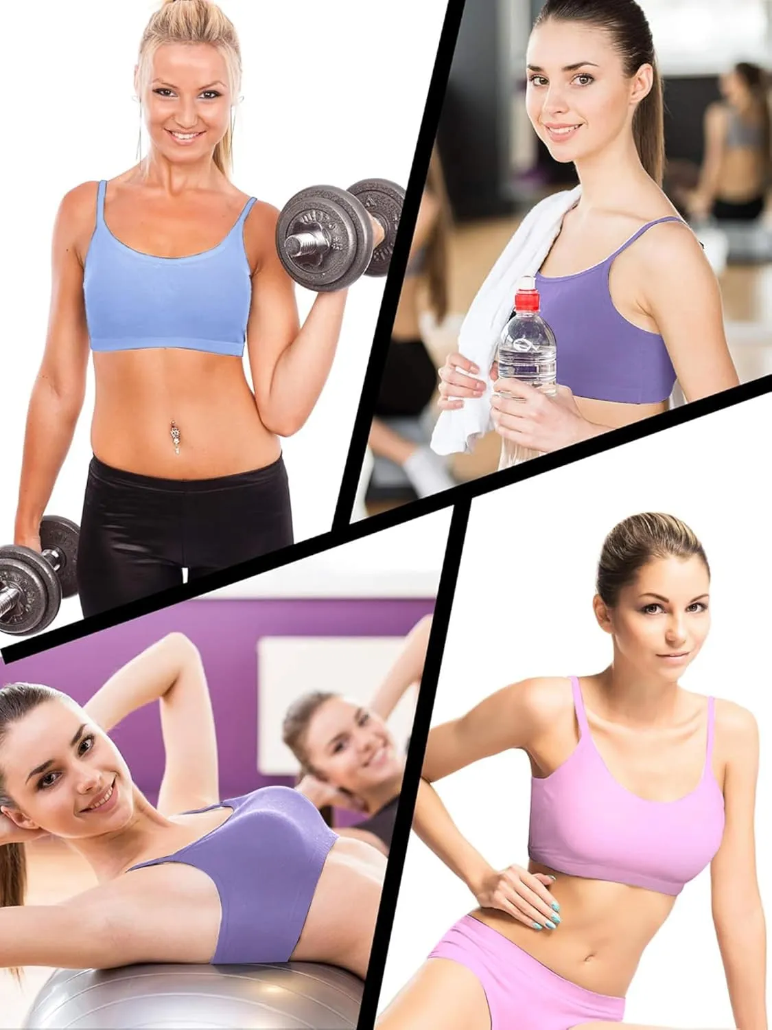 Blulu Mini Camisole Bra Wireless Padded Bra with Adjustable Straps for Women Girls