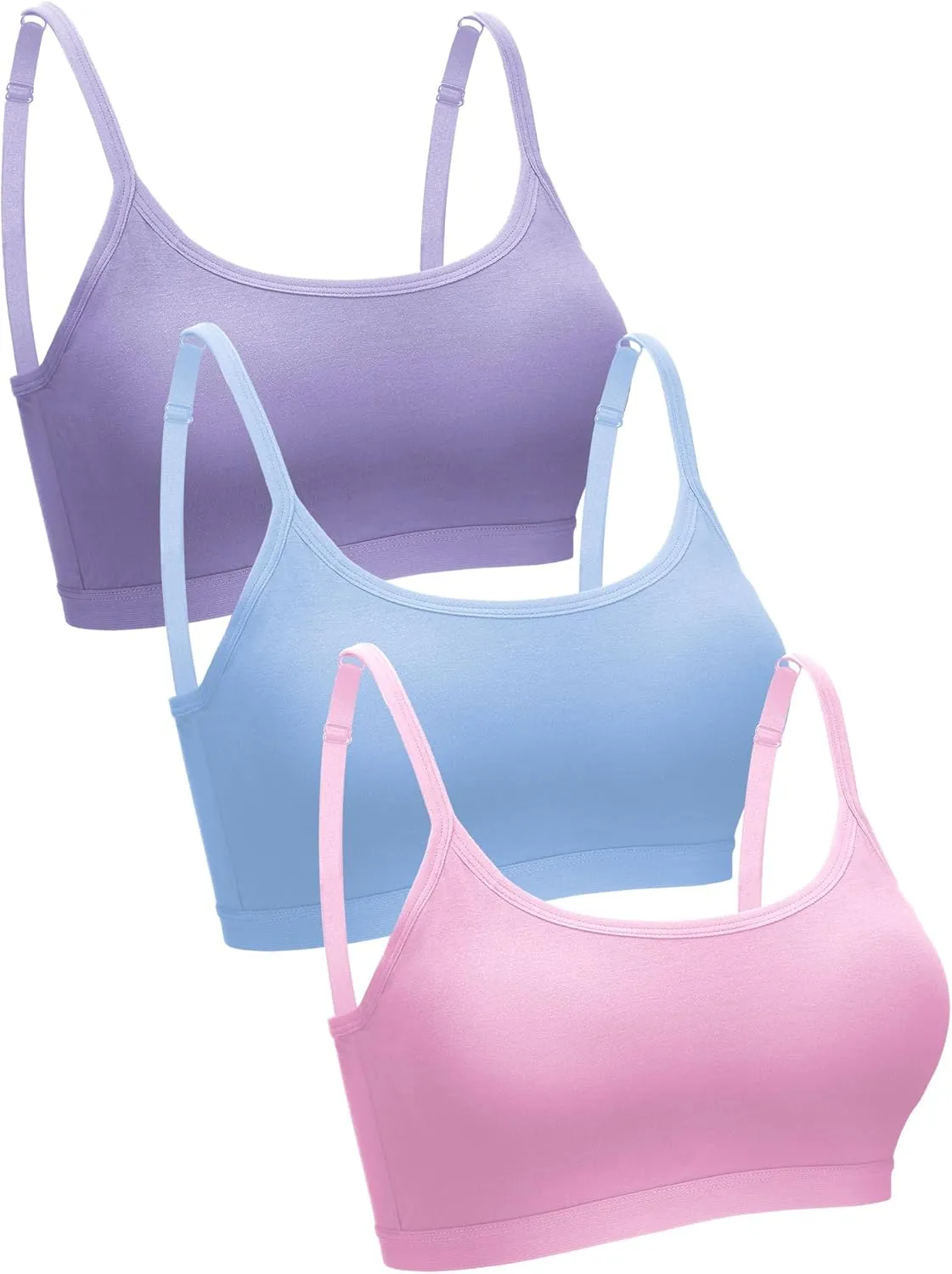 Blulu Mini Camisole Bra Wireless Padded Bra with Adjustable Straps for Women Girls