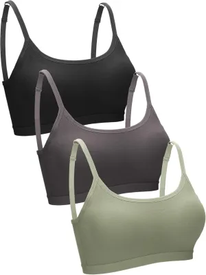 Blulu Mini Camisole Bra Wireless Padded Bra with Adjustable Straps for Women Girls