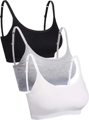 Blulu Mini Camisole Bra Wireless Padded Bra with Adjustable Straps for Women Girls
