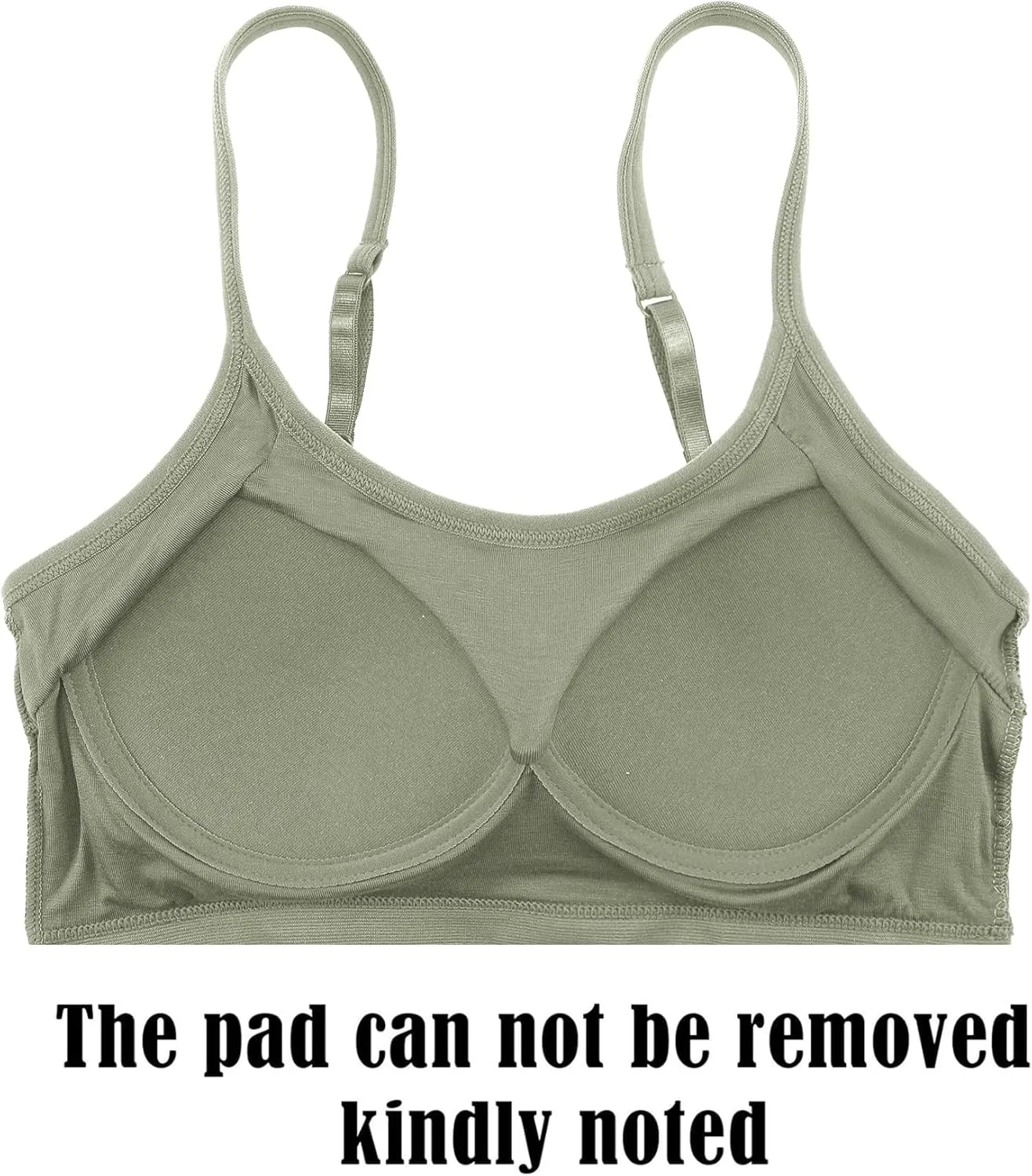 Blulu Mini Camisole Bra Wireless Padded Bra with Adjustable Straps for Women Girls