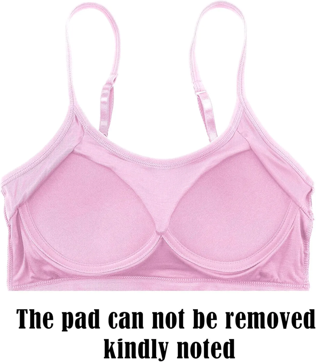 Blulu Mini Camisole Bra Wireless Padded Bra with Adjustable Straps for Women Girls