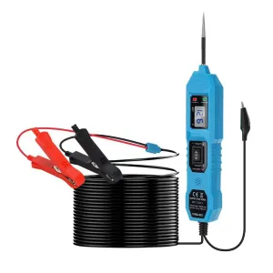 BOHISEN Multifunctional Car Circuit Tester, 3.5-36V DC Automotive Power Circuit Tester with LCD Display and Sharp Probe, Electric Test Pen for Car Battery Polarity Continuity Fuses (Blue)