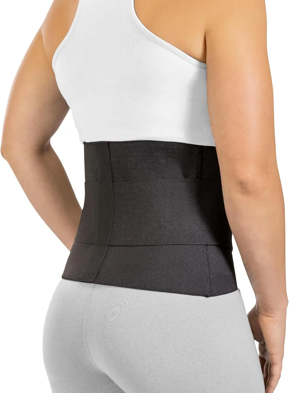 BraceAbility Elastic Low Back Brace - Compression Lower Back Support Belt for Sciatica, Heavy Lifting at Work, Herniated Disc, Workouts, Sleeping, Lumbar Support, Lower Back Pain in Women and Men (L)